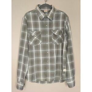 True Religion Moss Green Check Embroidery Pearl Snap Long sleeve Shirt Size‎ XXL